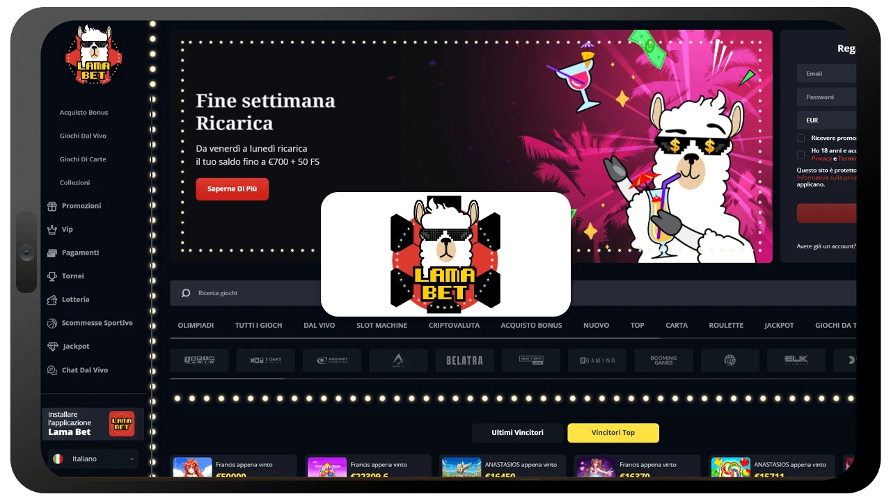 LamaBet casinò non AAMS senza documenti